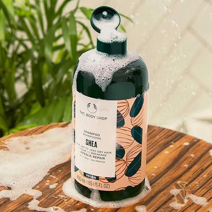 Body Shop Shea Intense Repair Shampoo, 400 ML - For Dry To Very Dry Hair Prone To Breakage | Vegan
