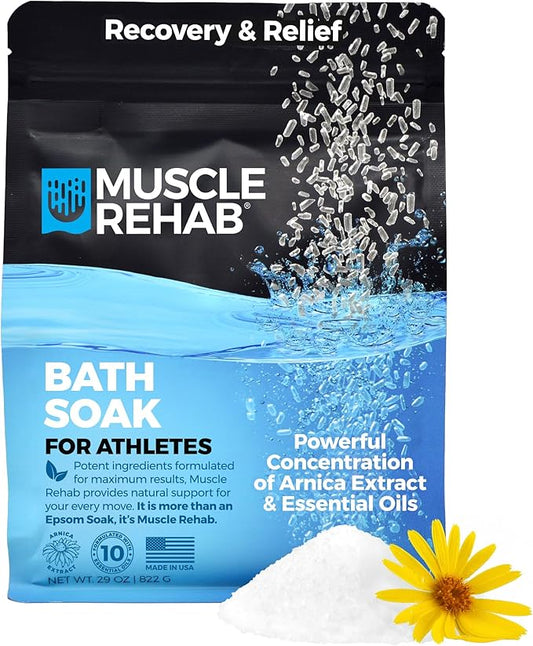 Arnica & Magnesium Muscle Recovery Soak |Post-Workout Rehab for Athletes & Runners| Muscle Rehab Made in USA 29oz