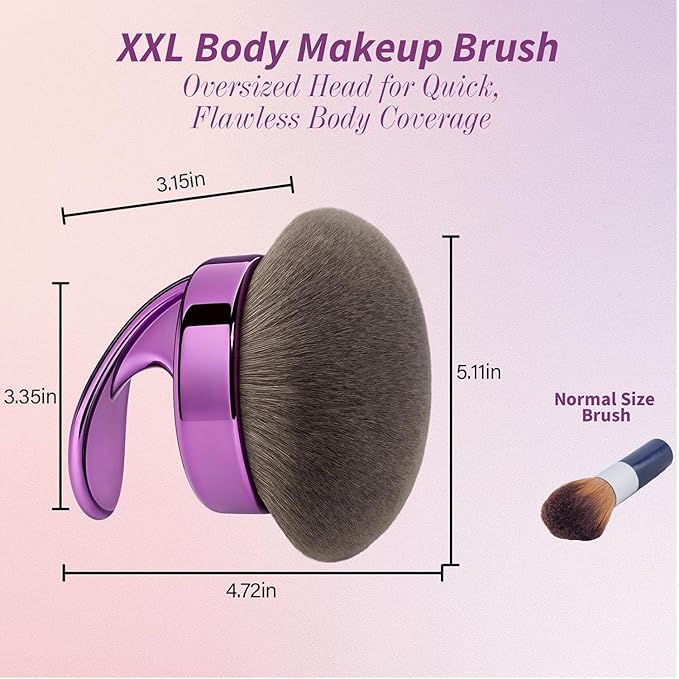 Beauty Blend Blur Body Self Tanning Brush | Large Kabuki Brush for Makeup, Foundation, Body Glow, Bronzer & Leg Makeup Vegan(purple)