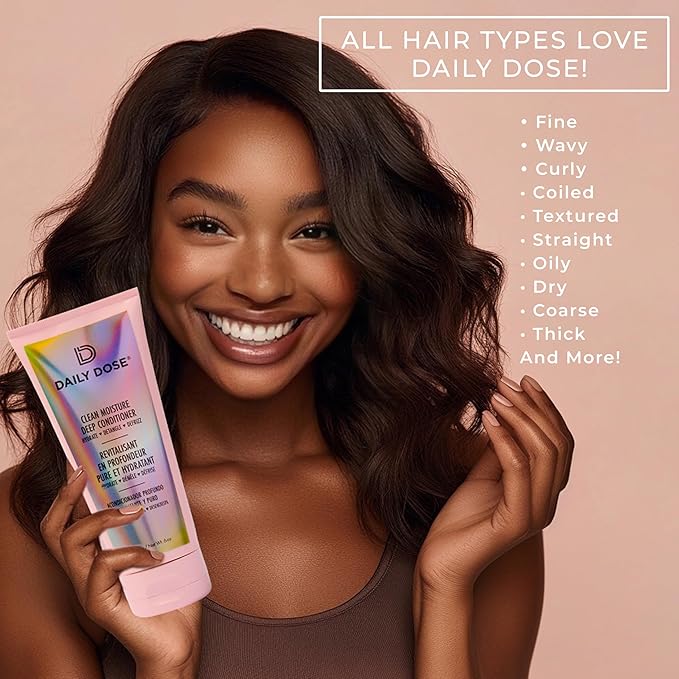 DAILY DOSE Award-Winning Deep Conditioner Hair Mask/Masque - Treatment for Dry, Damaged & Colored Treated Hair - Paraben Free, Phthalates Free, Vegan & Cruelty Free - for All Hair Types
