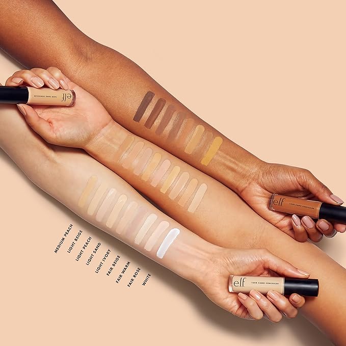 e.l.f. 16HR Camo Concealer, Full-Coverage, Highly-Pigmented Face Concealer With A Matte Finish, Crease-proof, Vegan & Cruelty-Free, Medium Beige
