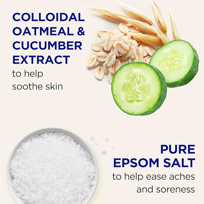 Dr Teal's Epsom Salt Magnesium Soak, Sensitive Skin with Colloidal Oatmeal & Cucumber, 3 lbs (Pack of 4)