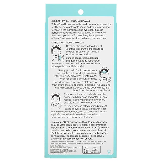 Pacifica Reusable Brow Mask – 100% Silicone Forehead Wrinkle Patch for Brow Lift, Reusable Anti-Wrinkle Pad Smooths Frown Lines, Vegan, Fragrance-Free, Vegan & Cruelty-Free, 1 Piece