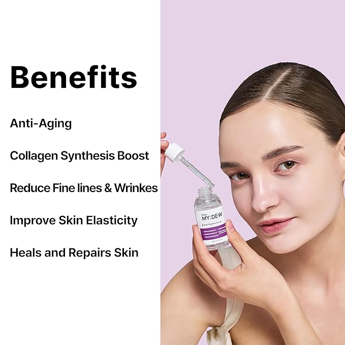 Multi Peptide Complex Serum, Matrixyl 3000, Argireline, Vegan Collagen, Niacinamide, Hyaluronic Acid for Anti-Aging, Anti-Wrinkles, Collagen Boost for Elasticity, Korean Skincare, 1Fl Oz