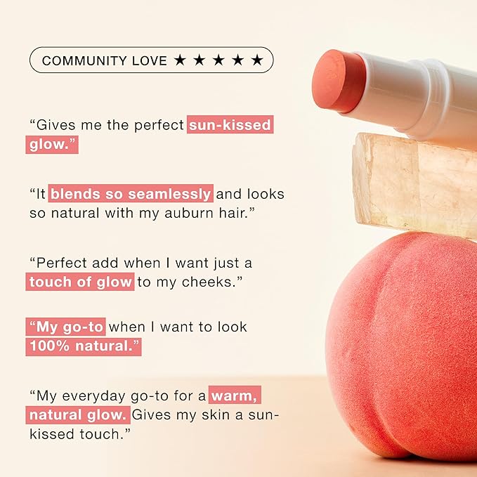 Boomstick Golden Peach ™ - Warm, Coral-Peach Blush Stick and Lipstick - Multistick, Vegan, Makeup for Older Women and Mature Skin Boom Stick By Cindy Joseph