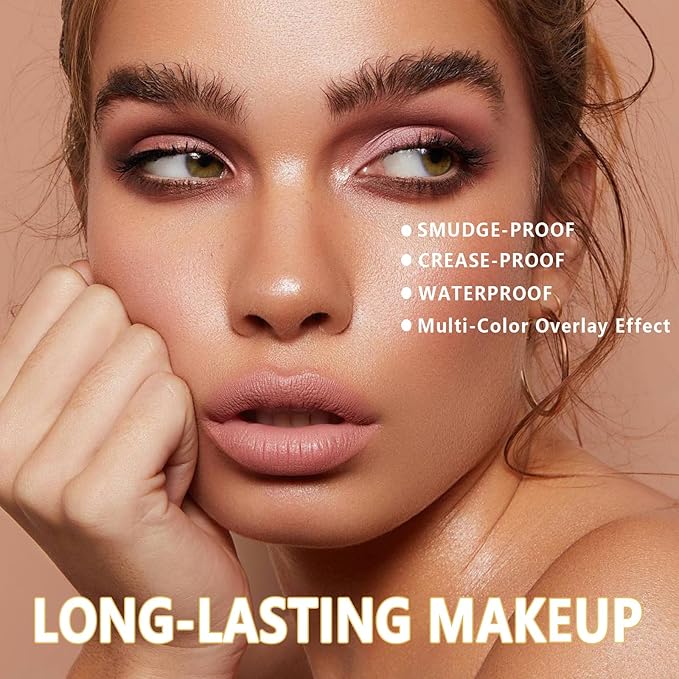 Eyeshadow Stick Matte Eye Brightener Pencil Cream Eye Shadow Eyeliner Pencil Crayon, High Pigmented Blendable Waterproof Long-Lasting Highlighter Stick Makeup, Vegan&Cruelty-Free,#3-Desert
