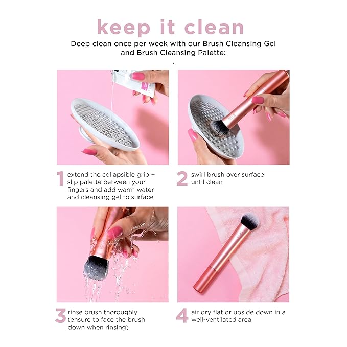 Real Techniques Dual-Ended Brow Brush, For Shaping & Filling Eyebrows, Travel-Friendly Spoolie & Liner Brush, Blend Natural, Full, or Laminated Brows, Luxury Applicator, Vegan, 1 Count