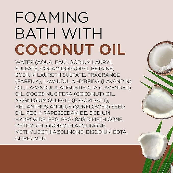 Dr Teal's Foaming Bath with Pure Epsom Salt, Nourish & Protect with Coconut Oil, 34 fl oz (Pack of 4)
