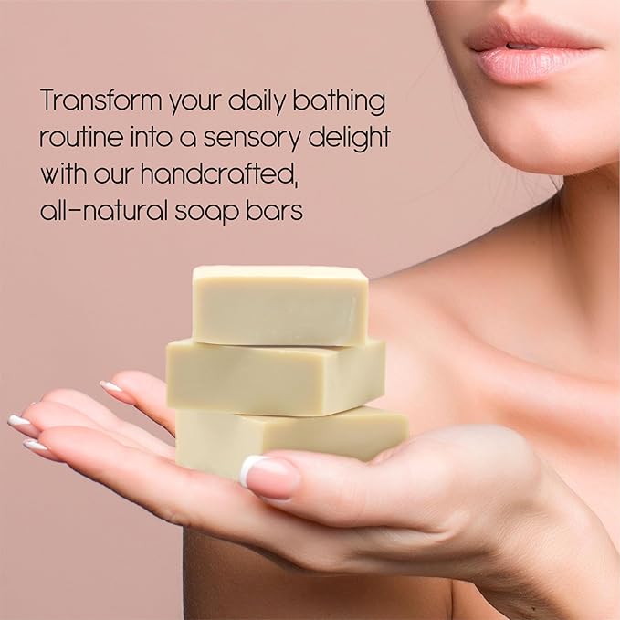 100% Natural Bar Soap w/Organic Ingredients, Vegan Soap, Moisturizing, Handmade, Scented w/Premium Essential Oils, Body Soap Bars for Women & Men