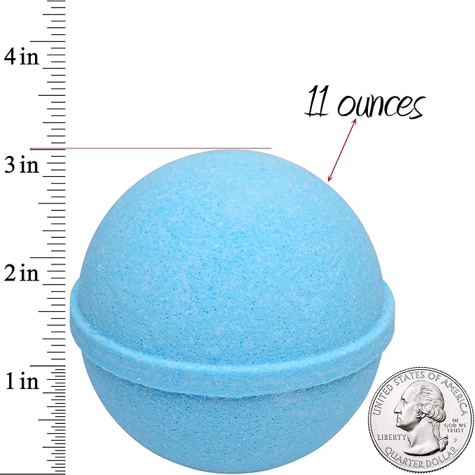 Ocean Breeze Lavender Bath Bombs Gift Set of 2 with Size 7 Ring Surprise Inside Each Made in USA