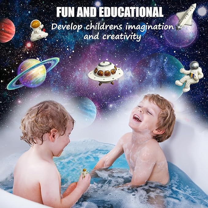 Galaxy Bath Bombs for Kids with Surprise Inside, Organic Bubble Bath Bombs with Educational Outer Space Planet Toys. Gentle, Natural & Kids Friendly, Easter Basket Essentials for Boy, Toddlers, Girls