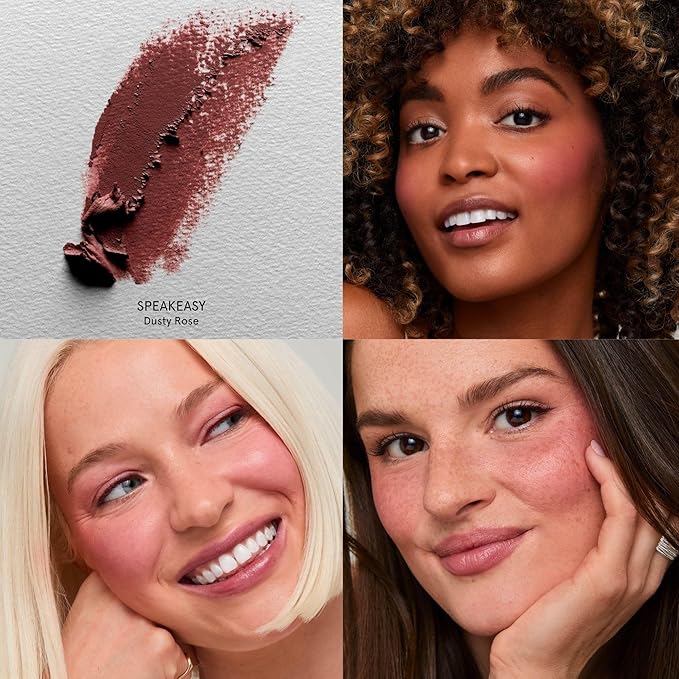 SOSHE Beauty - Blurring Pillow Blush Refill | Featherlight, Cushiony, Cream to Powder Formula | Squalane, Cucumber Seed Extract, Ashwagandha Root | Vegan, Clean, Cruelty-Free (Speakeasy, Dusty Mauve)