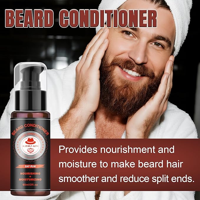 XIKEZAN Dad Birthday Gifts, Beard Care Kit with Bay Rum Beard Oils,Balm,Wash, Conditioner,Brush,Comb,Scissors,Valentines Fathers Mens Christmas Stocking Stuffers Gifts for Men Him Husband Boyfriend