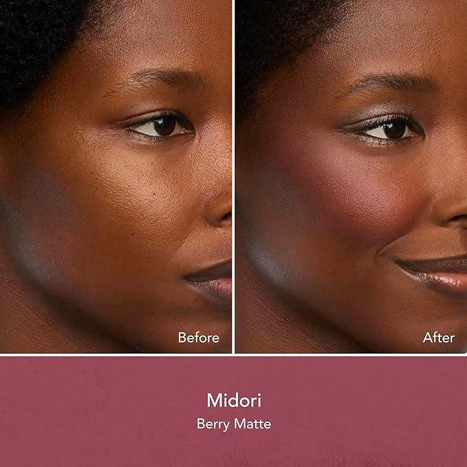 Thrive Causemetics Dream Chaser Reviving Powder Blush, Moisturizing Blush Makeup Essential with Vitamin E for Women, Long Lasting, Lightweight Face Makeup, Vegan, Shade Midori (Berry Matte)