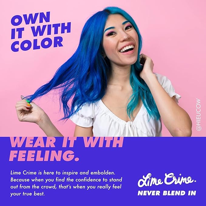 Lime Crime Full Coverage Unicorn Hair Dye, Neon Peach - Damage-Free Semi-Permanent Hair Color Conditions & Moisturizes - Temporary Hair Tint Kit Has A Sugary Citrus Vanilla Scent - Vegan