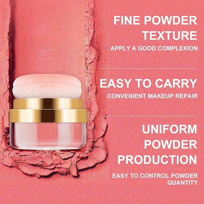 Powder blush 3 Color Set, face blushes makeup for Cheeks, Lightweight, Smooth, Vegan & Cruelty-Free, Coral Red-Peach Color-Autumn Berry