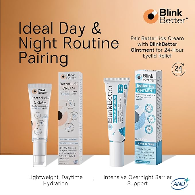 BetterLids Restore Eyelid Cream – Barrier Support to Hydrate, Soothe & Moisturise Dry, Itchy, Red & Sensitive Eyelids – Lightweight Daily Formula with 3% Oat & Ceramides, 1 fl oz