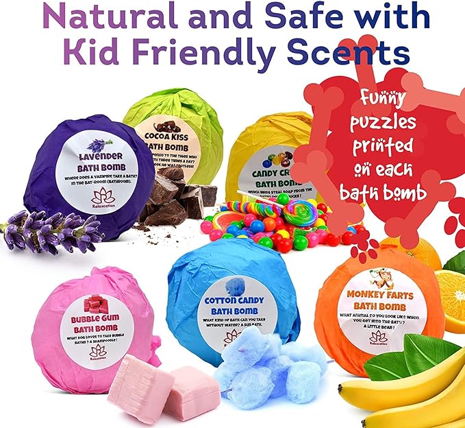 Bath Bombs for Kids Set with Toys Surprise Inside for Kids (Little Puppies)