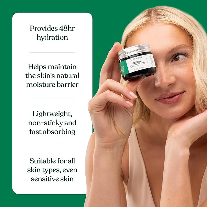 The Body Shop Edelweiss Smoothing Day Cream – For Smoother Looking Skin – Vegan – 50ml