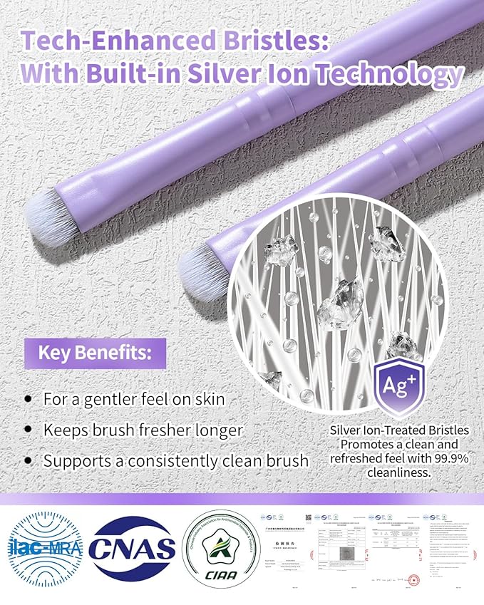 Eyeshadow Smudge Brush, EIGSHOW Short Shader Brush with Silver Ion Bristles – Precision Crease & Cat Eye Makeup, Vegan & Cruelty-Free (E806P)
