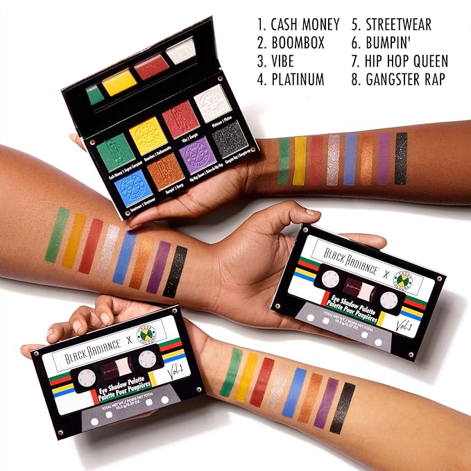 Black Radiance Cross Colours Eyeshadow Palette, Talc-Free, Highly Pigmented Matte, Metallic & Shimmer Shades, Smooth Blendable Formula, Paraben & Cruelty-Free - Volume 1
