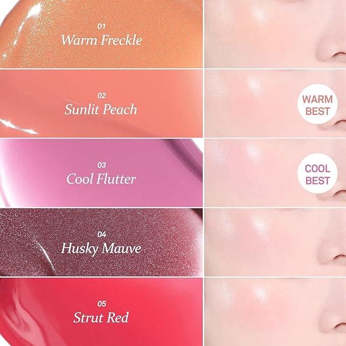 hince Dewy Liquid Cheek - Glowy Liquid Blush for Cheeks, Glass Skin, Face Blushes for a Radiant Water Glow with Hydrating Finish for All Skin Types, 0.2 Fl Oz (STRUT RED, LC005)