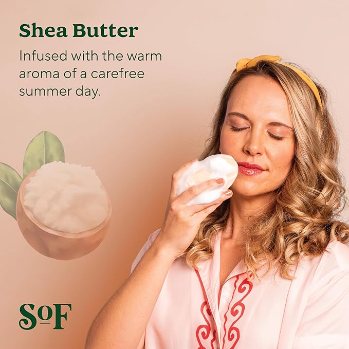 SoF Triple Milled Bar Soap - With Coconut Oil & Organic Shea Butter- Vegan & Non GMO- Free From Phthalates, Sulfates & Parabens- Shea Butter - 6 oz Bar 6 Bars