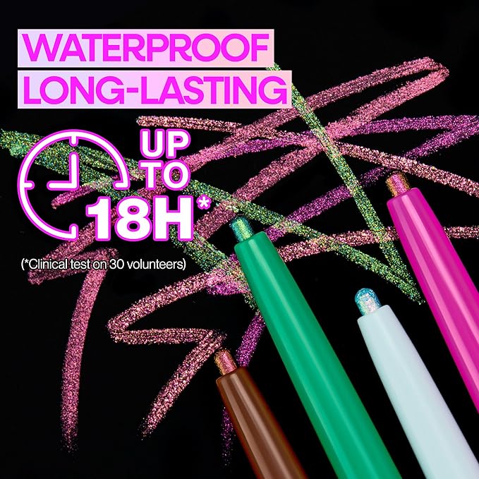 wet n wild Chameleon Chrome Eyeliner, Waterproof and Smudge-Proof, Multichrome Color Shift, Long-Lasting 18-Hour Wear, Cruelty-Free & Vegan - Cosmic Seeker
