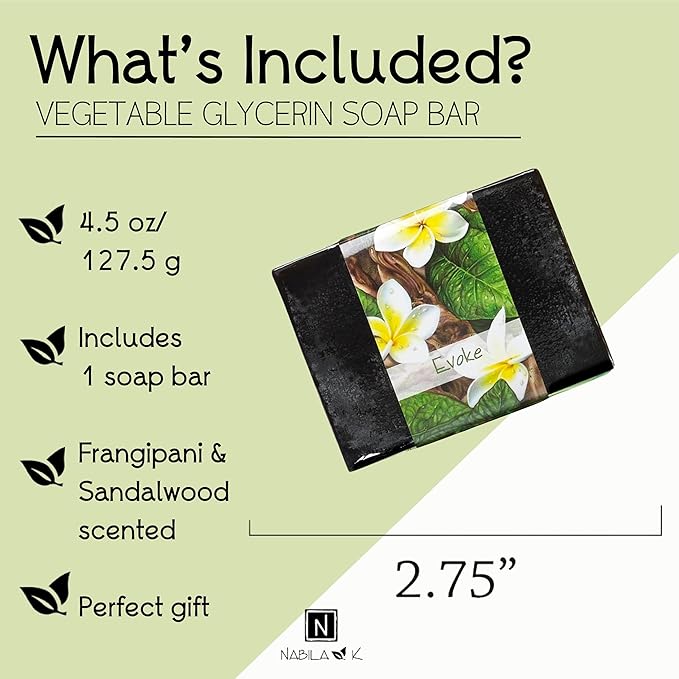Glycerin Bar Soap Evoke Scent - Natural, Vegan-Friendly, Hypoallergenic - Moisturizing and Hydrating with 100% Vegetable Glycerin - Sulfate-Free, Paraben-Free, Chemical-Free - 4.5 oz