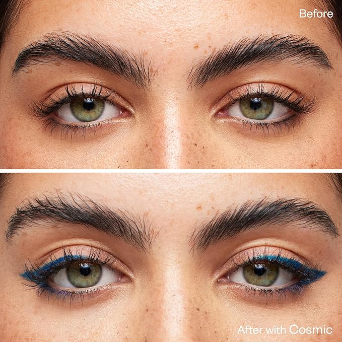 Kosas Soulgazer Gel Eyeliner (Cosmic) - Waterproof, Smudge-Proof Pen with Hyaluronic Acid - Retractable Eyeliner Pencil with Sharpener & Smudger, Long-Lasting - Deep Aqua Satin