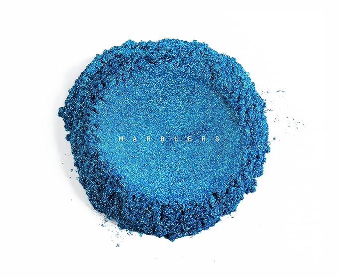 MARBLERS Chunky Natural Mica Powder [Marine Pearl] 0.11oz (3g) | Highly Pigmented | Non-Toxic, Vegan, Cruelty-Free | Eyeshadow, Body Butter, Nail Polish, Nail Art | Party, Body, Face Makeup