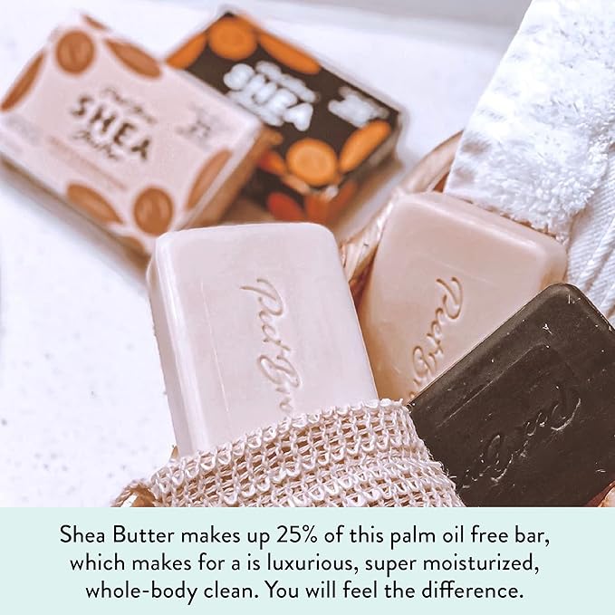 Peet Bros. Shea Butter Bar Soap - Argan & Sandalwood Moisturizing Soap Bar - Vegan, Palm Oil-Free Soap Bar - Up to 25x More Shea Butter - No Artificial Fragrances - Made in USA - 5 oz