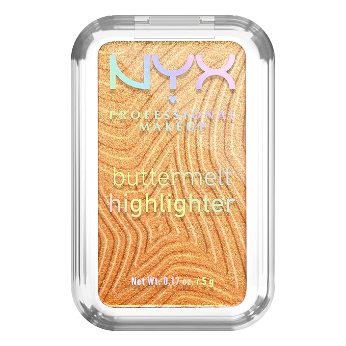 NYX PROFESSIONAL MAKEUP Buttermelt Highlighter, Powder Highlighter Makeup, With Up to 12H Wear and High Impact Glow - 30 Butta Bling (Light Copper)