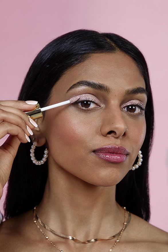 Winky Lux Rose Petal Liquid Eyeshadow, Longwear, Buildable, High-Pigment, Blendable, Crease-Proof, with Hydrating Vitamin E & Mango Seed Butter, Clean Beauty, Cruelty-Free, Vegan, Primrose Shimmer