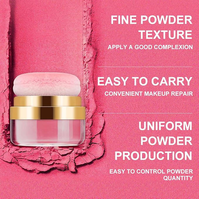 Powder blush 3 Color Set, face blushes makeup for Cheeks, Lightweight, Smooth, Vegan & Cruelty-Free, Coral Red-Peach Color-Autumn Berry