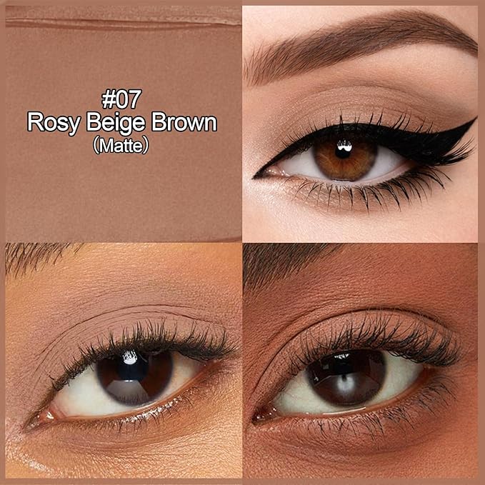 Erinde Beige Brown Eyeshadow Stick, Waterproof Nude Matte Eye Shadow Sticks, Cream Eye Shadow Pencil Crayon, Buildable & Blendable Long-Lasting Eyeshadow for Older Women, Vegan & Cruelty-Free, B07