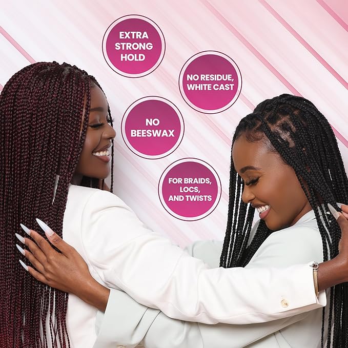 Laflare 100 ml Braid Bond Gel Bulk Extreme Hold for Natural & Kids Hair, Vegan, Nourishing, Braiding Hair, Twist Hair (Peach)