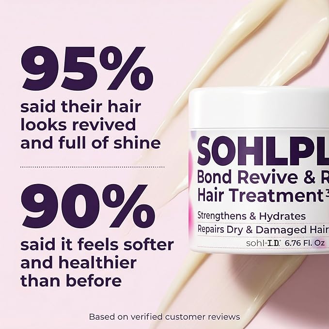 sohl-I.D. Hair Mask for Dry & Damaged Hair – Deep Conditioning Repair Treatment to Restore Smoothness & Shine – Moisturizing Hair Mask with Vitamins B3, B5, B7, C & E – Vegan & Cruelty-Free 6.76 fl oz | Vitamins B3, B5, B7, C, E