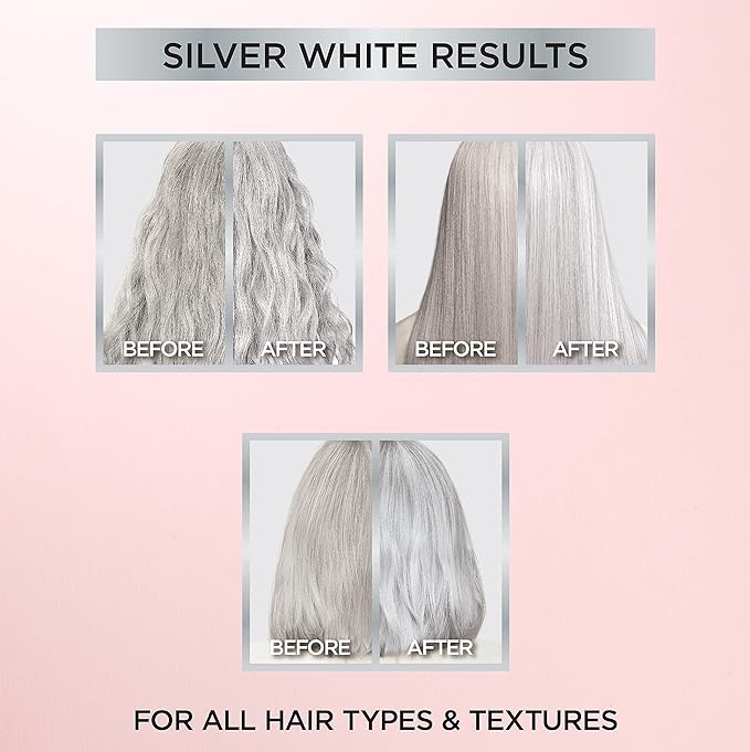 L’Oreal Paris Le Color Gloss One Step Toning Gloss, In-Shower Hair Toner with Deep Conditioning Treatment Formula for Gray Hair, Silver White, 1 Kit