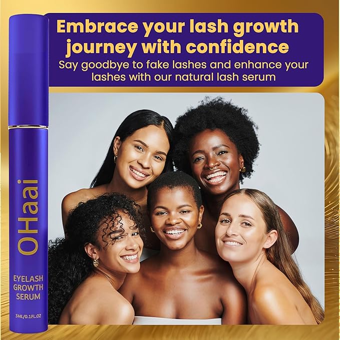 Prostaglandin-Free Eyelash Growth Serum for Thicker Longer Fuller Lashes, Lash Enhancing Serum, Lash Boost, Eyelash Lift, Vegan & Cruelty-Free for Sensitive Eyes, 3ml, 90-Day Supply