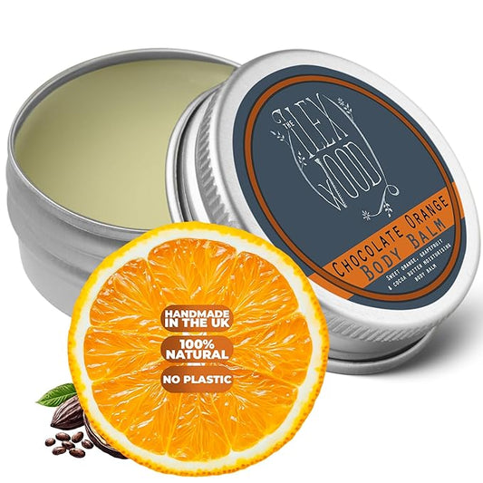 The Ilex Wood - Chocolate Orange Body Balm. Orange and Cocoa Butter Vegan Body Balm. 100% Natural Moisturising Body Butter Cream. - 250ml (8.45 fl oz)