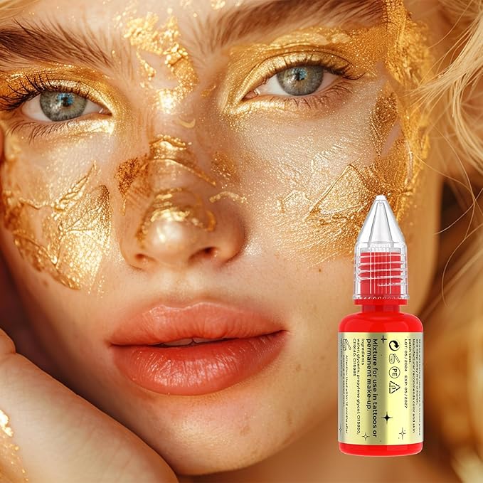 QUELLE Permanent Lip Ink - Water Based Pigment (Orange Reddish) Vegan for Lip Blush & Microblading