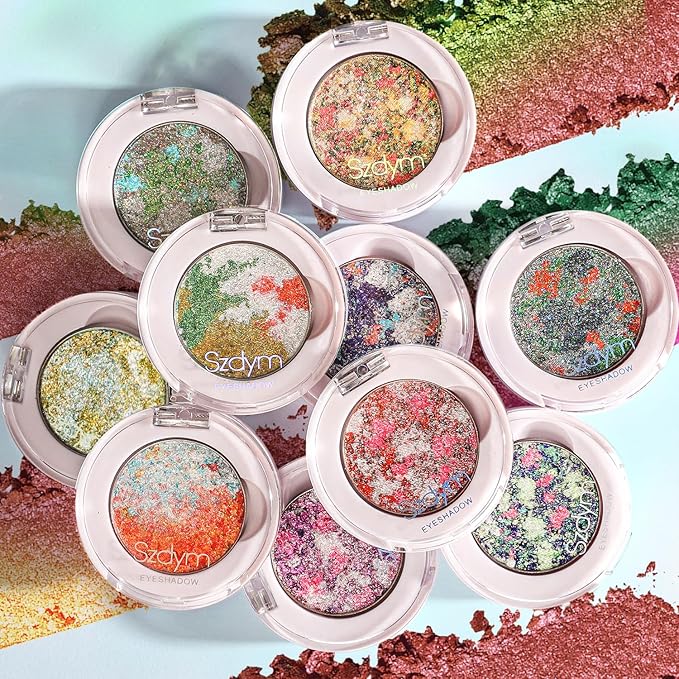 Chameleon Multichrome Eyeshadows,1 Pot=3 Shifting Colors, Single Eyeshadow Pot,Vegan Neon-Rainbow Shift,Pure Mineral Pigments, Long-Lasting Silk Glide,Smooth and Highly Pigmented shade