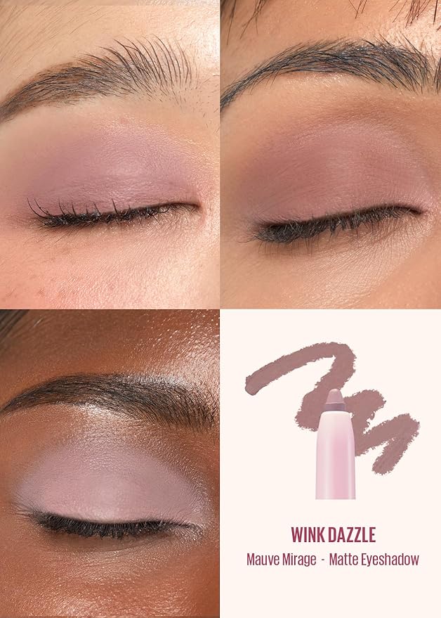 Kaja Eyeshadow - Wink Dazzle 04 Mauve Mirage (Matte) | Glitter, Smudge Proof, Creamy Formula, Vegan, Cruelty-Free, Creamy, Blendable, High Pigmentation Shimmer Stick, Long Lasting, Waterproof