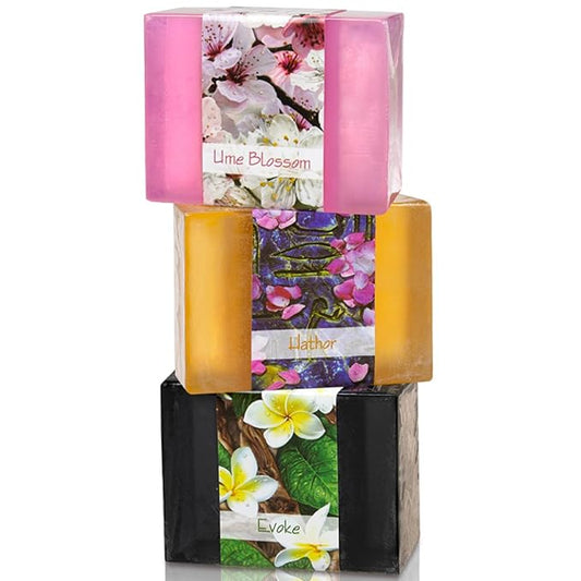 Glycerin Bar Soap Set of 3#2 - Natural, Vegan-Friendly, Hypoallergenic - Moisturizing and Hydrating with 100% Vegetable Glycerin - Sulfate-Free, Paraben-Free, Chemical-Free - 4.5 oz Each