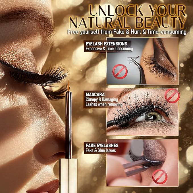 Eyelash Growth Serum for Lash Enhancing: 5ml Natural Power Booster Formula – Advanced Enhancer for Thicker, Longer Lashes – Gentle and Vegan (0.17 Fl Oz (Pack of 1), Fragrance Free)
