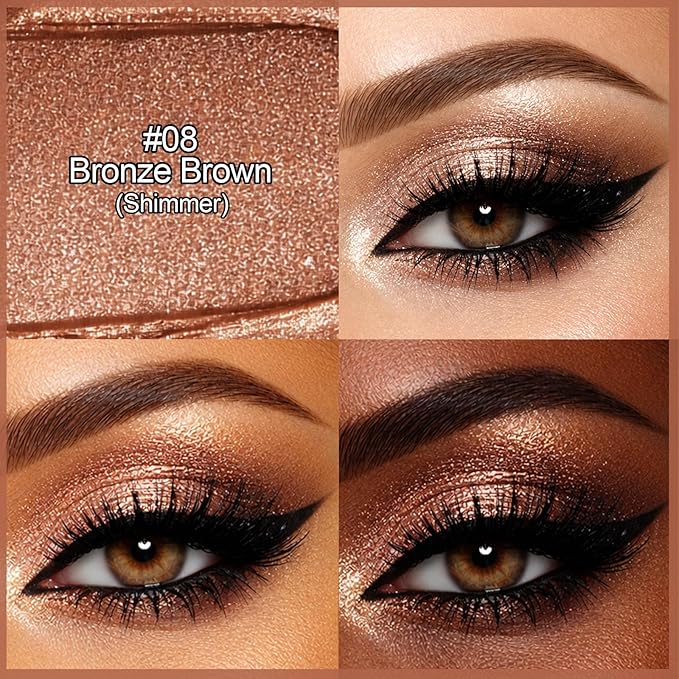 Erinde Bronze Brown Eyeshadow Stick, Waterproof Shimmer Eye Shadow Sticks, Cream Eye Shadow Pencil Crayon, Buildable & Blendable Long-Lasting Eyeshadow for Women, Vegan & Cruelty-Free, B08