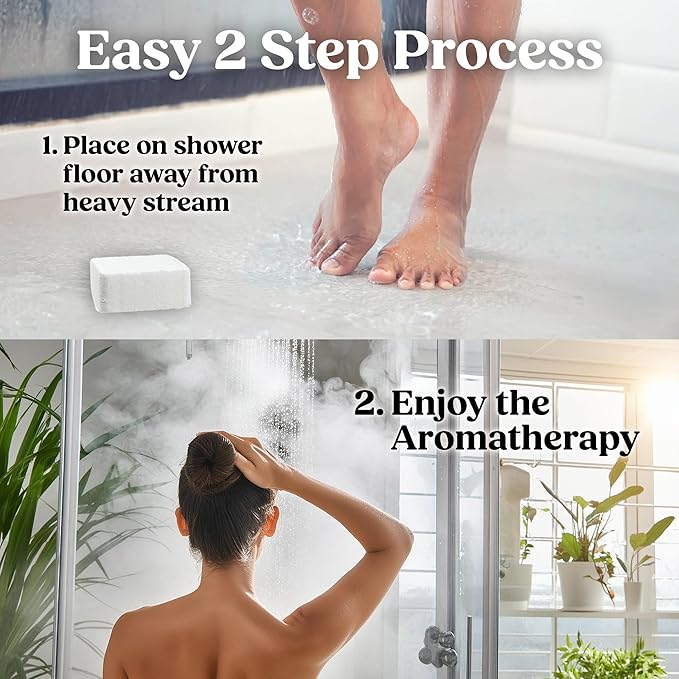 Lavender Shower Steamers Aromatherapy for Women- USA Made - Shower Bombs Aromatherapy for Women, Vapor Shower Tablets, Menthol Shower Scent Steamers Cold and Flu, Organic Shower Steamer