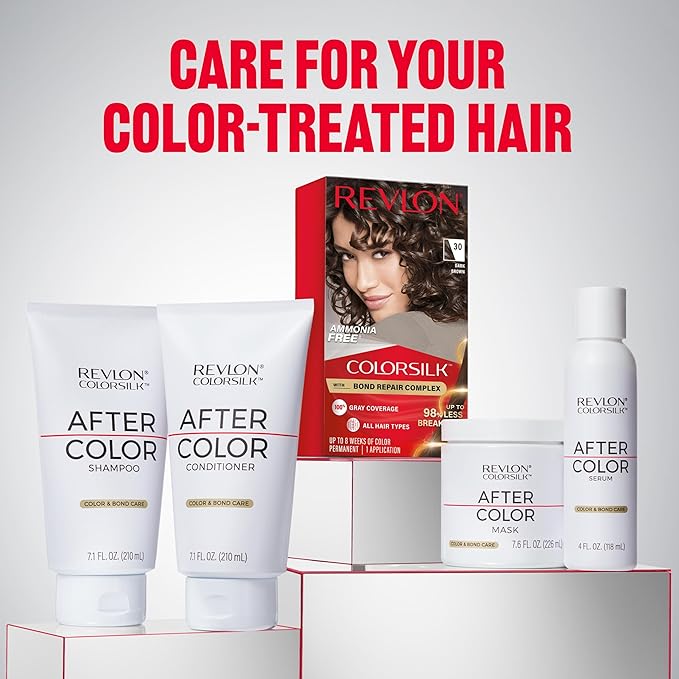Revlon ColorSilk with Bond Repair Complex, Black Permanent Hair Color, 100% Gray Coverage, Ammonia Free Hair Dye, Vegan Keratin, 12 Natural Blue Black (Pack of 3)