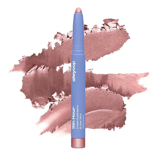 ALLEYOOP 11th Hour Waterproof Cream Eyeshadow Stick – Long-Lasting Eye Shadow Pencil & Eyeliner, Cream to Powder Stick & Highlighter – Smudge-Proof Eyeshadow Shimmer, Rose Shimmer